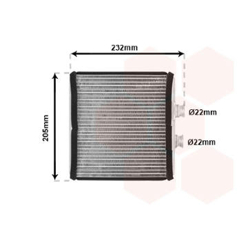 Výměník tepla, vnitřní vytápění VAN WEZEL 30006472