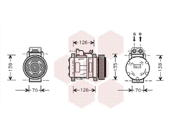 Kompresor, klimatizace VAN WEZEL 3000K054