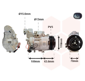 Kompresor, klimatizace VAN WEZEL 3000K075
