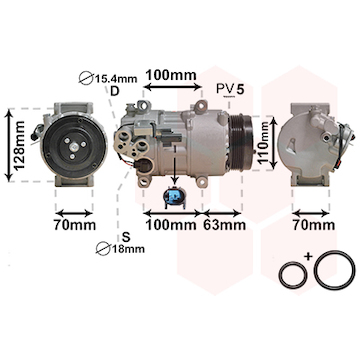 Kompresor, klimatizace VAN WEZEL 3000K434