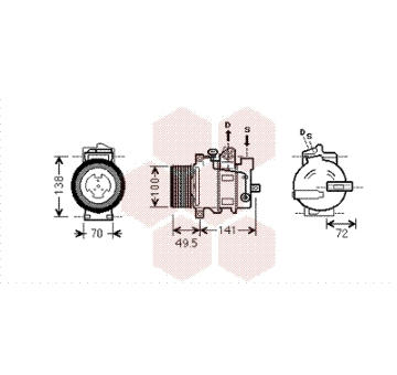 Kompresor, klimatizace VAN WEZEL 3000K476