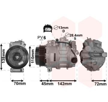 Kompresor, klimatizace VAN WEZEL 3000K586