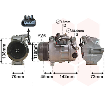Kompresor, klimatizace VAN WEZEL 3000K682
