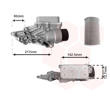 Olejový chladič, motorový olej VAN WEZEL 30013688