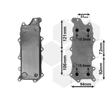 Olejový chladič, motorový olej VAN WEZEL 30013701