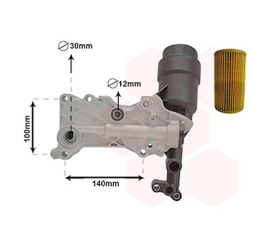 Olejový chladič, motorový olej VAN WEZEL 30013703