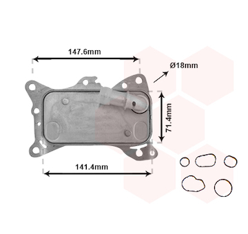 Olejový chladič, motorový olej VAN WEZEL 30013705