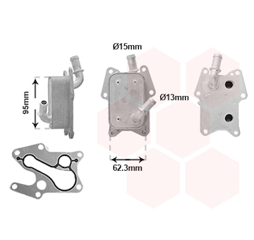 Olejový chladič, motorový olej VAN WEZEL 30013726
