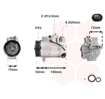 Kompresor, klimatizace VAN WEZEL 3001K714