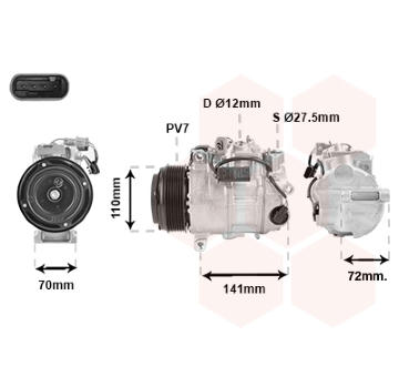 Kompresor, klimatizace VAN WEZEL 3001K716