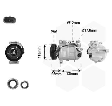 Kompresor, klimatizace VAN WEZEL 3001K722