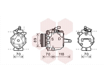 Kompresor, klimatizace VAN WEZEL 3200K224