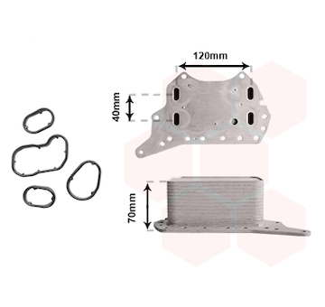 Olejový chladič, motorový olej VAN WEZEL 33013701