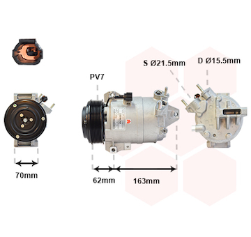 Kompresor, klimatizace VAN WEZEL 3301K701