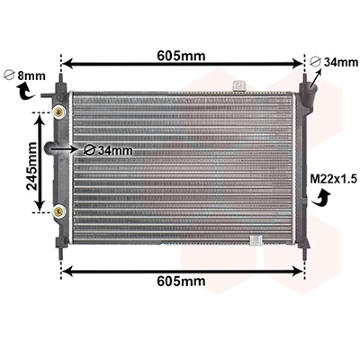 Chladič, chlazení motoru VAN WEZEL 37002029