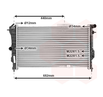 Chladič, chlazení motoru VAN WEZEL 37002173