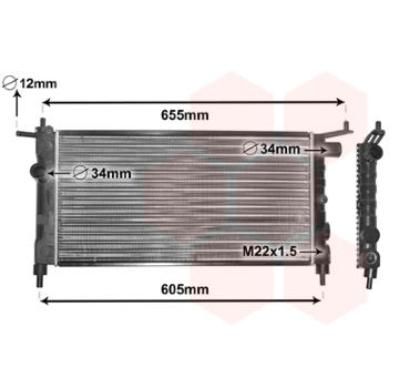 Chladič, chlazení motoru VAN WEZEL 37002183