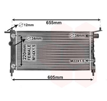 Chladič, chlazení motoru VAN WEZEL 37002184