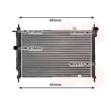 Chladič, chlazení motoru VAN WEZEL 37002191