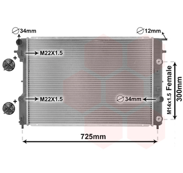 Chladič, chlazení motoru VAN WEZEL 37002202