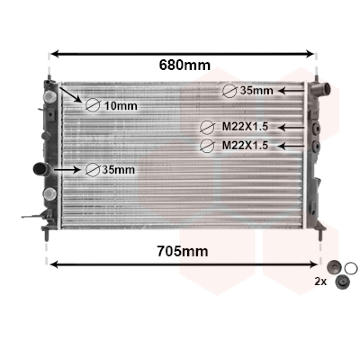 Chladič, chlazení motoru VAN WEZEL 37002220