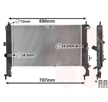 Chladič, chlazení motoru VAN WEZEL 37002346