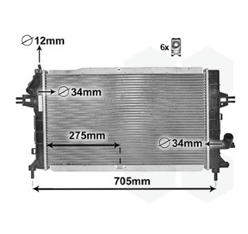 Chladič, chlazení motoru VAN WEZEL 37002364