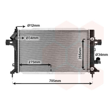 Chladič, chlazení motoru VAN WEZEL 37002467