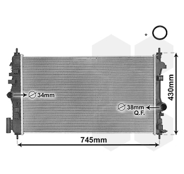 Chladič, chlazení motoru VAN WEZEL 37002474