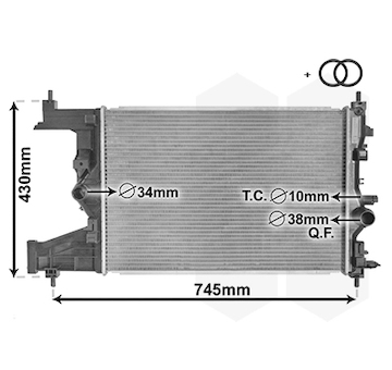 Chladič, chlazení motoru VAN WEZEL 37002484