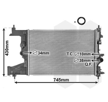 Chladič, chlazení motoru VAN WEZEL 37002485