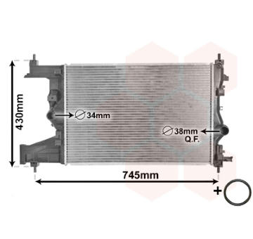 Chladič, chlazení motoru VAN WEZEL 37002487