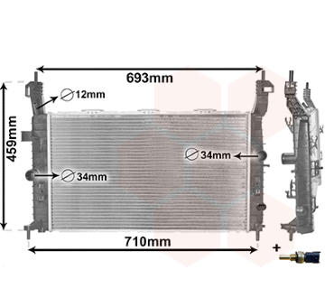 Chladič, chlazení motoru VAN WEZEL 37002582