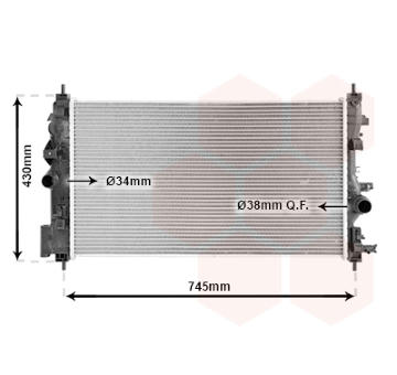 Chladič, chlazení motoru VAN WEZEL 37002591