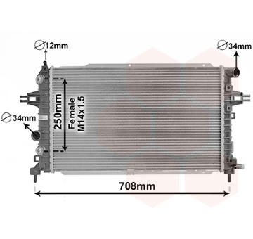 Chladič, chlazení motoru VAN WEZEL 37002625