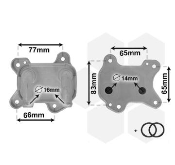 Olejový chladič, motorový olej VAN WEZEL 37003581