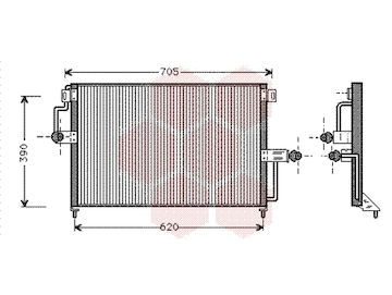 Kondenzátor, klimatizace VAN WEZEL 37005227