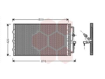 Kondenzátor, klimatizace VAN WEZEL 37005267