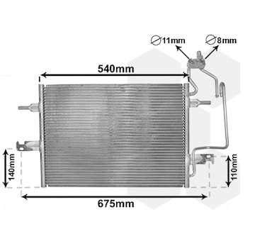 Kondenzátor, klimatizace VAN WEZEL 37005349