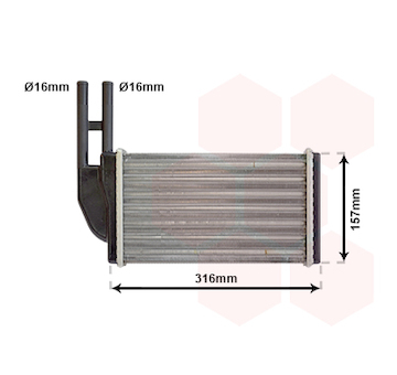 Výměník tepla, vnitřní vytápění VAN WEZEL 37006004