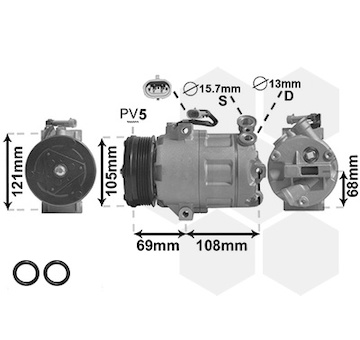 Kompresor, klimatizace VAN WEZEL 3700K138