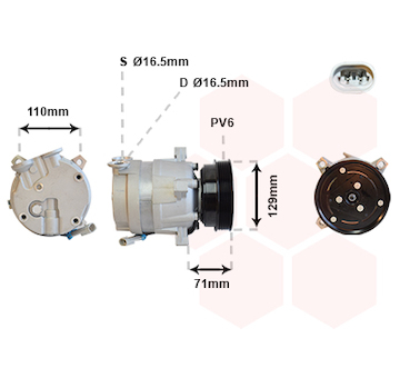 Kompresor, klimatizace VAN WEZEL 3700K276