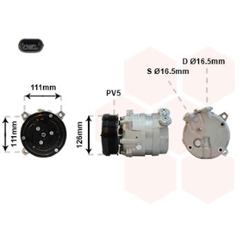 Kompresor, klimatizace VAN WEZEL 3700K280