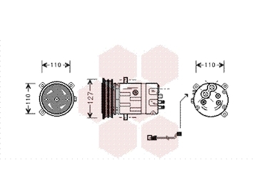 Kompresor, klimatizace VAN WEZEL 3700K290