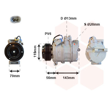 Kompresor, klimatizace VAN WEZEL 3700K357