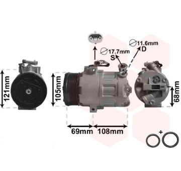 Kompresor, klimatizace VAN WEZEL 3700K358