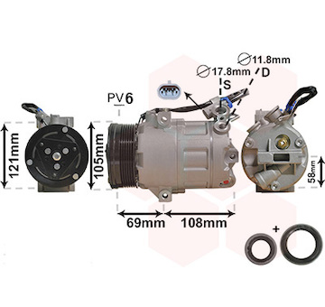 Kompresor, klimatizace VAN WEZEL 3700K438