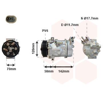 Kompresor, klimatizace VAN WEZEL 3700K448