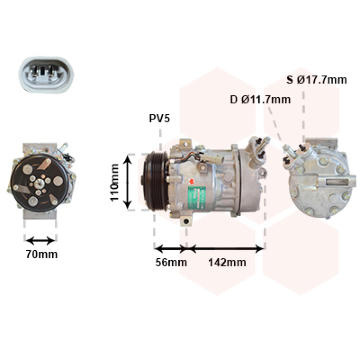 Kompresor, klimatizace VAN WEZEL 3700K449