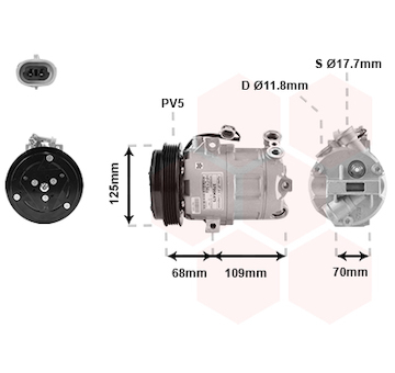 Kompresor, klimatizace VAN WEZEL 3700K475